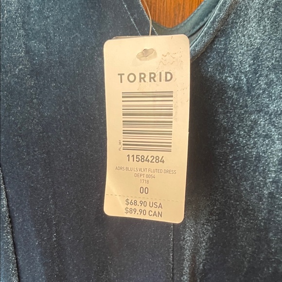 Torrid Deep Blue Velvet Dress - Picture 3 of 4